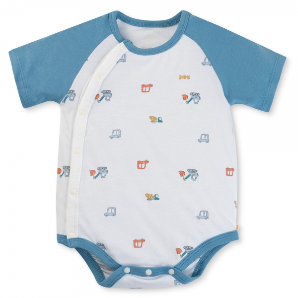 Set 2 bodysuit modal kháng khuẩn tam giác Animo VD0325032 (0-12M,Dương-trắng,DD06)