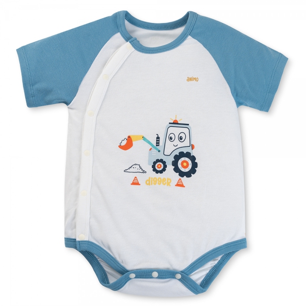 Set 2 bodysuit modal kháng khuẩn tam giác Animo VD0325032 (0-12M,Dương-trắng,DD06)