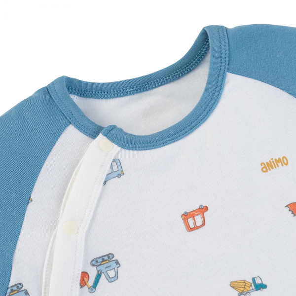 Set 2 bodysuit modal kháng khuẩn tam giác Animo VD0325032 (0-12M,Dương-trắng,DD06)