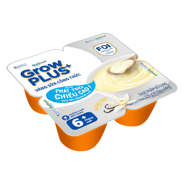 Váng sữa GrowPlus+ vị vanilla (bạc) lốc 4 hộp
