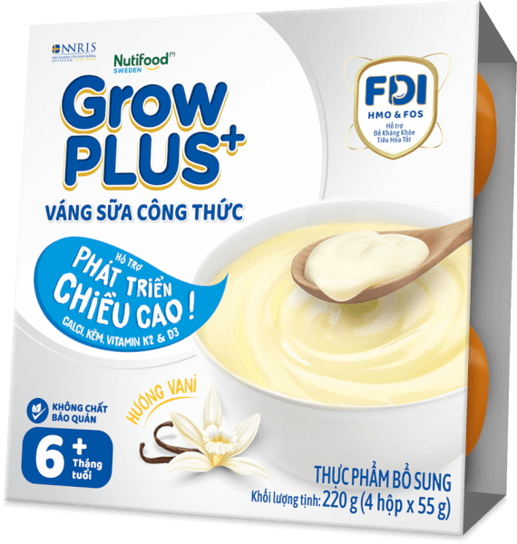 Váng sữa GrowPlus+ vị vanilla (bạc) lốc 4 hộp