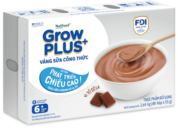 Váng sữa GrowPlus+ vị socola (bạc) lốc 4 hộp