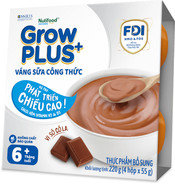 Váng sữa GrowPlus+ vị socola (bạc) lốc 4 hộp
