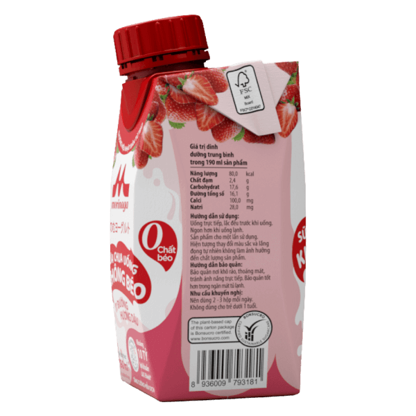 Sữa chua uống không béo ít đường hương dâu Morinaga 190ml