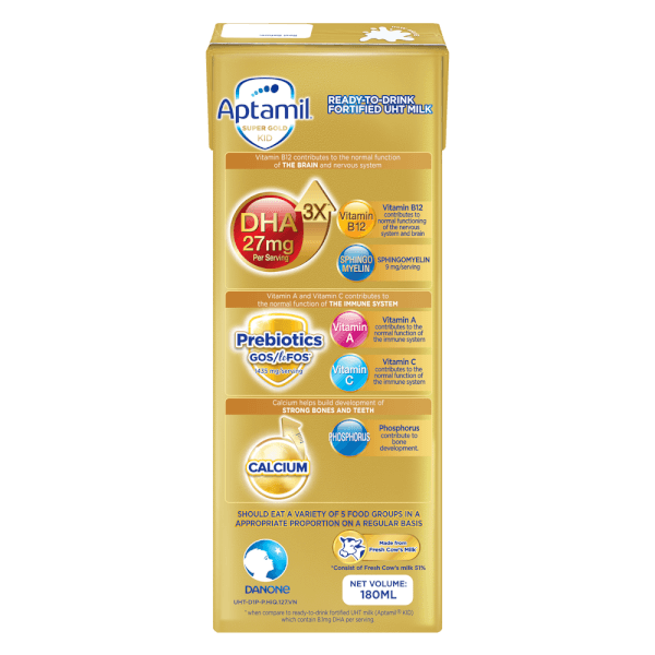 Sữa pha sẵn Aptamil Super Gold Kid 180ml (lốc 3 hộp)