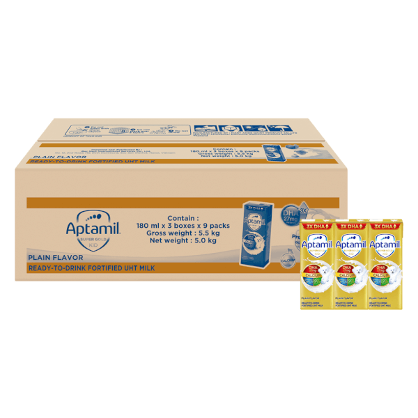 Thùng sữa pha sẵn Aptamil Super Gold Kid 180ml (lốc 3 hộp)