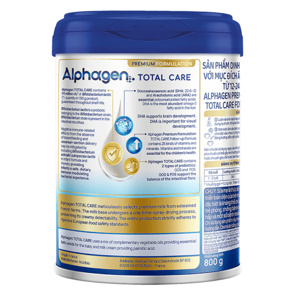 Sữa Alphagen Premium Formulation Total Care Follow-up Formula 800g (12-24 tháng)