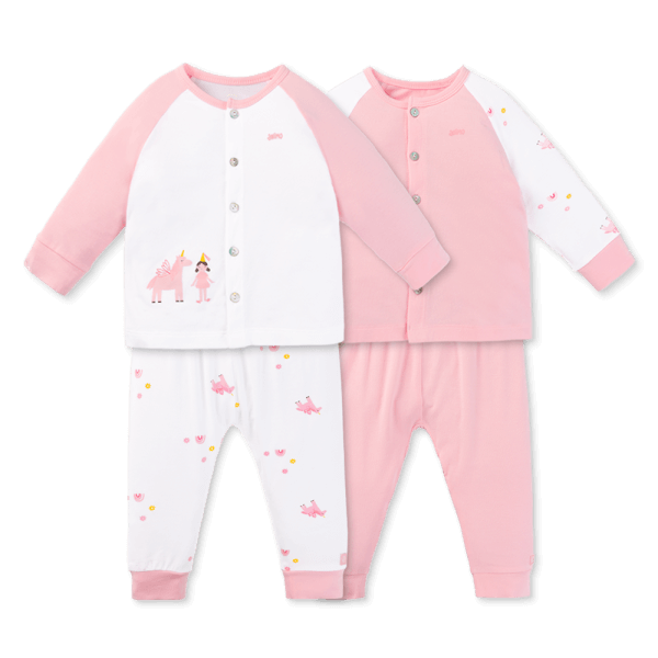 Set 2 Bộ kháng khuẩn Modal dài Animo BMC0525026 (0-24M,Phấn-trắng,NN06)