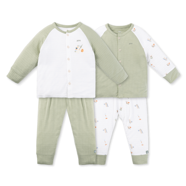 Set 2 bộ rayon chống muỗi dài Animo VD0525017 (0-24M,Lá-trắng,DD06)