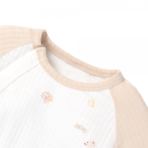 Set 2 bodysuit rayon chống muỗi dài Animo VD0425040 (0-12M,Kem-trắng,NN06)