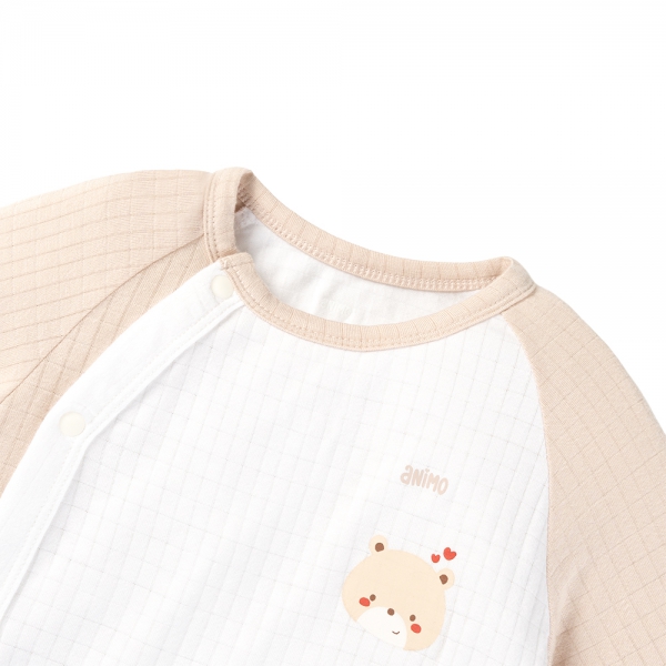 Set 2 bodysuit rayon chống muỗi dài Animo VD0425040 (0-12M,Kem-trắng,NN06)