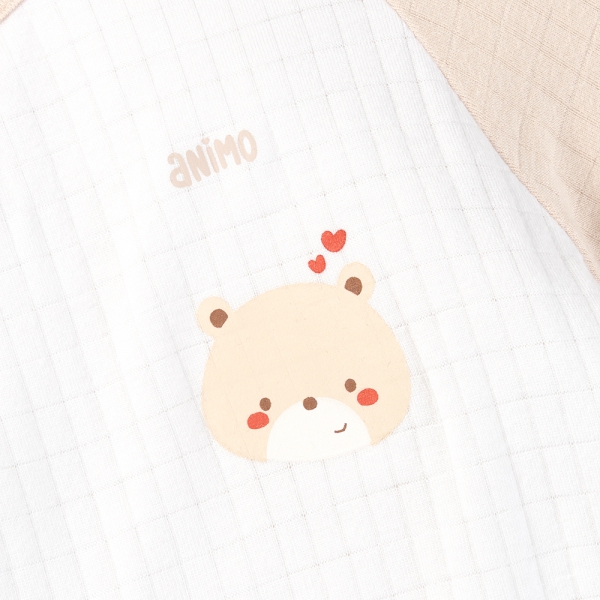 Set 2 bodysuit rayon chống muỗi dài Animo VD0425040 (0-12M,Kem-trắng,NN06)