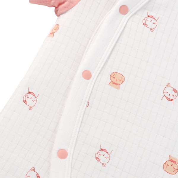 Set 2 bodysuit rayon chống muỗi đùi Animo VD0425038 (0-12M,Hồng-trắng,TT06)