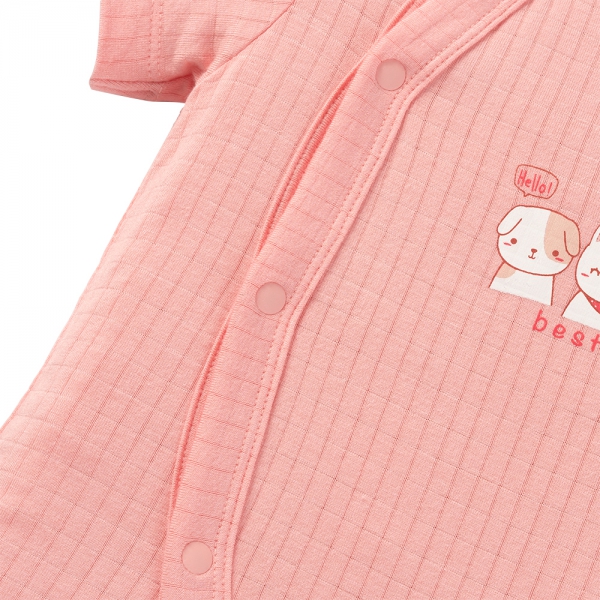 Set 2 bodysuit rayon chống muỗi đùi Animo VD0425038 (0-12M,Hồng-trắng,TT06)