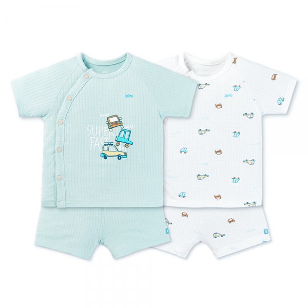 Set 2 bộ rayon chống muỗi ngắn Animo VD0425032 (0-24M,Biển-trắng,NN06)