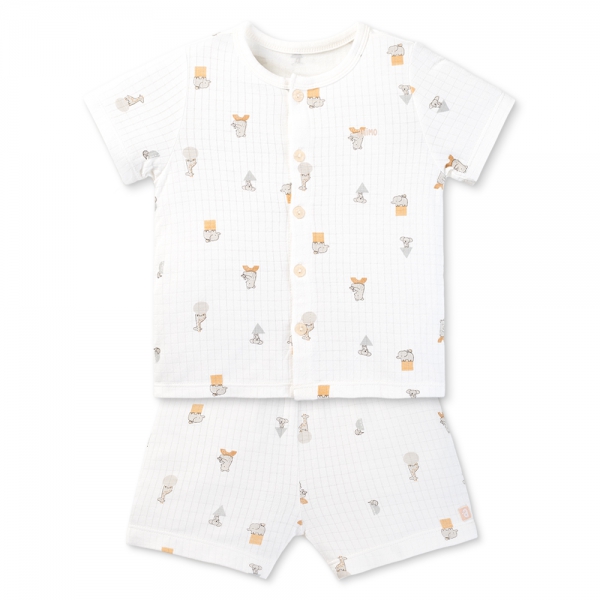 Set 2 bộ rayon chống muỗi ngắn Animo VD0425031 (0-24M,Kem-trắng,NN06)