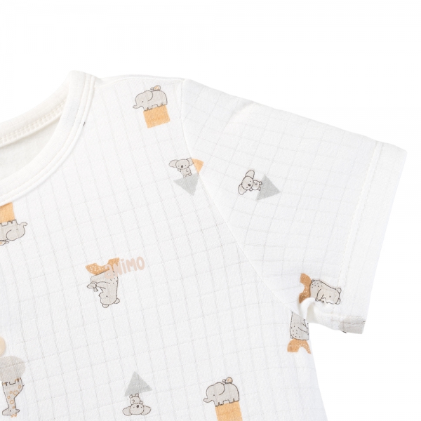 Set 2 bộ rayon chống muỗi ngắn Animo VD0425031 (0-24M,Kem-trắng,NN06)