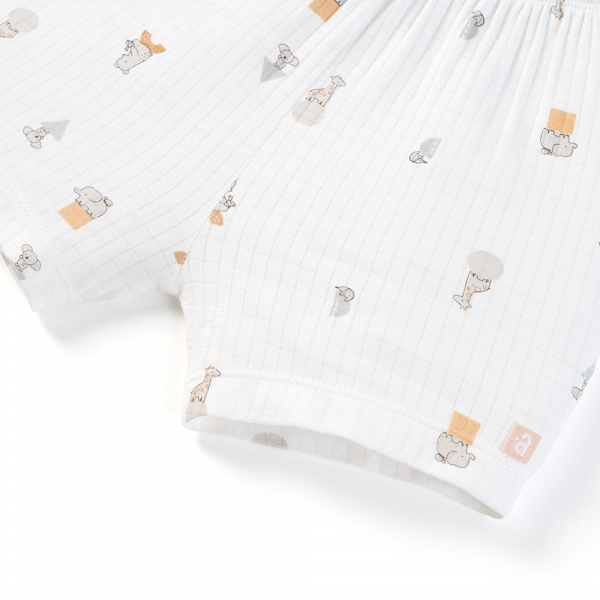 Set 2 bộ rayon chống muỗi ngắn Animo VD0425031 (0-24M,Kem-trắng,NN06)