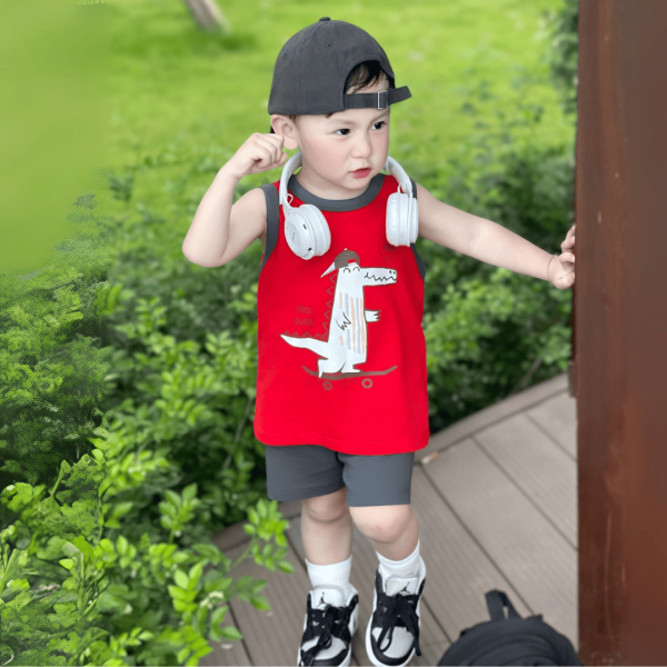 Bộ bé trai áo sát nách quần ngắn Animo easy (1-4Y) HN0525056