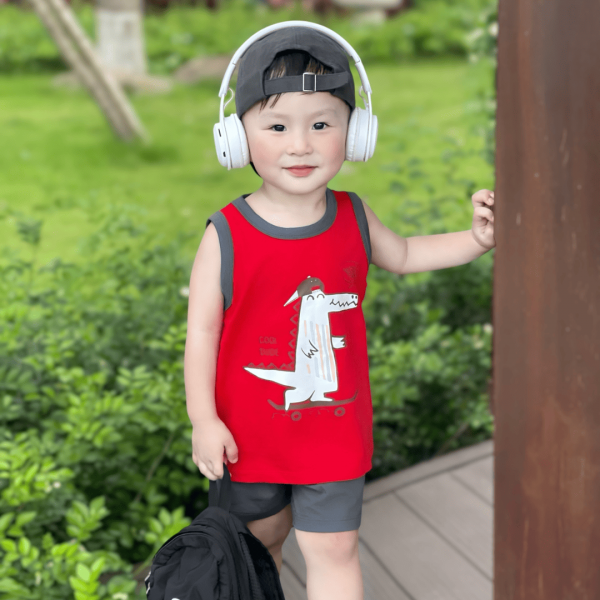 Bộ bé trai áo sát nách quần ngắn Animo easy (1-4Y) HN0525056