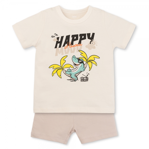 Bộ bé trai ngắn Animo Easy HN0525047 (1-4Y,Kem-nâu,NN02)