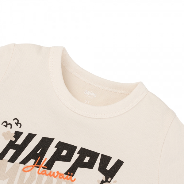 Bộ bé trai ngắn Animo Easy HN0525047 (1-4Y,Kem-nâu,NN02)