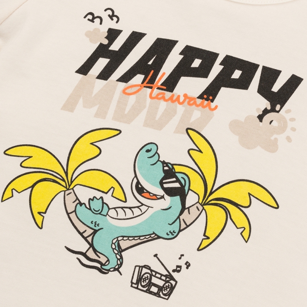 Bộ bé trai ngắn Animo Easy HN0525047 (1-4Y,Kem-nâu,NN02)