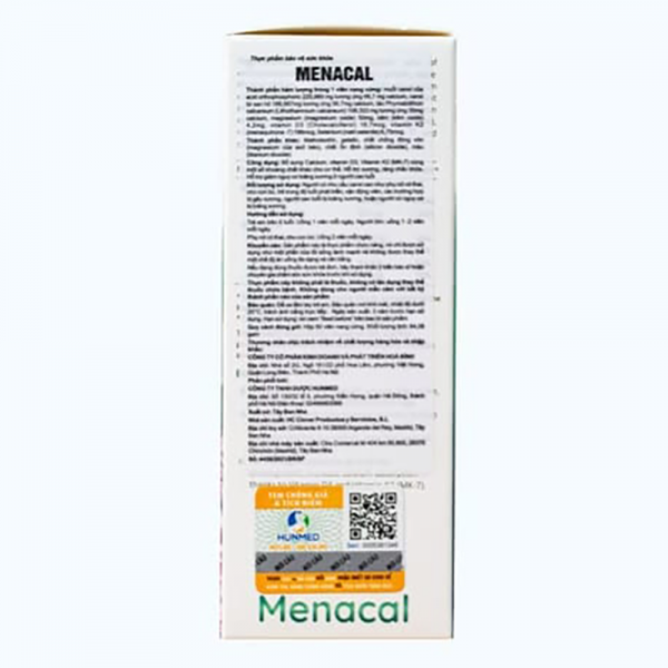 Thực phẩm bảo vệ sức khỏe Menacal