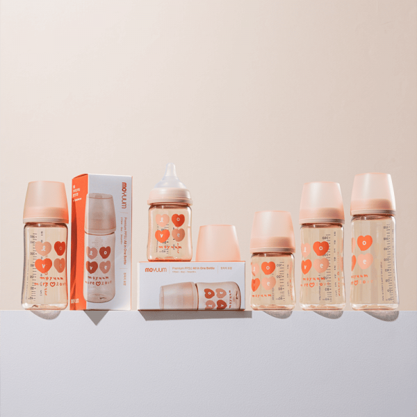 Bình sữa Moyuum thế hệ 3 PPSU 170ml (trái tim hồng)