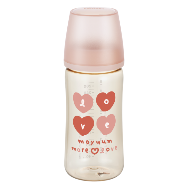 Bình sữa Moyuum thế hệ 3 PPSU 270ml (trái tim hồng)