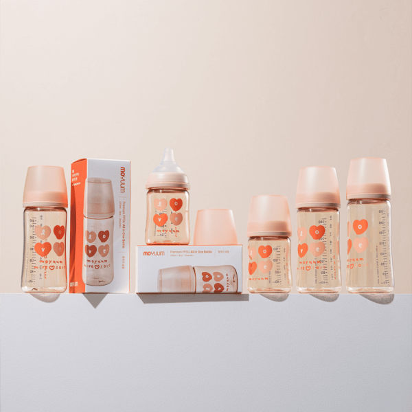 Bình sữa Moyuum thế hệ 3 PPSU 270ml (trái tim hồng)