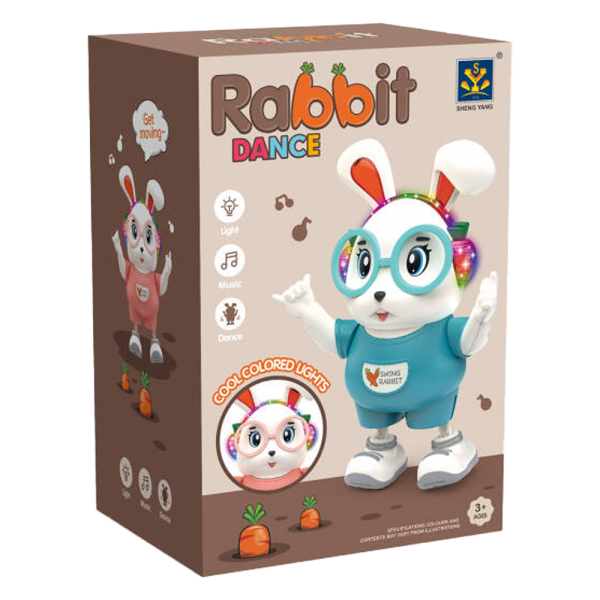 Chú thỏ đeo kính phát nhạc nhảy múa vui nhộn YN620472 C502 (Xanh dương)
