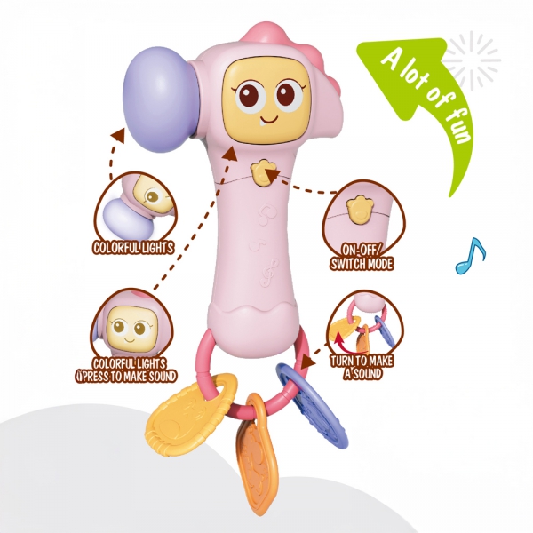 Đồ chơi phát nhạc búa đập đeo kính râm siêu ngầu có nhạc HW24137329-P C504 (Hồng)