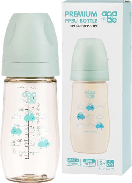 Combo 2 Bình sữa PPSU Aga-ae cao cấp 270ml (mây xanh)