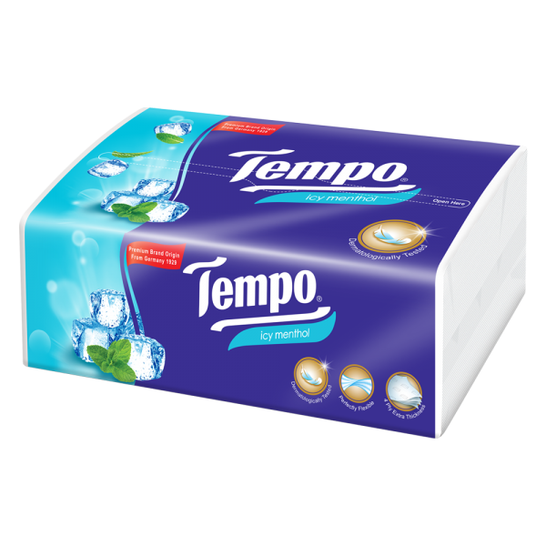Khăn giấy rút 4 lớp Tempo hương Bạc Hà bịch 90 tờ