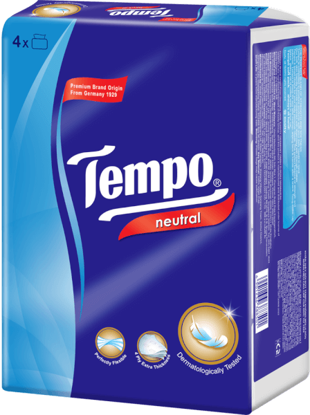 Khăn giấy gói rút 4 lớp Tempo không mùi 90 tờ lốc 4 gói