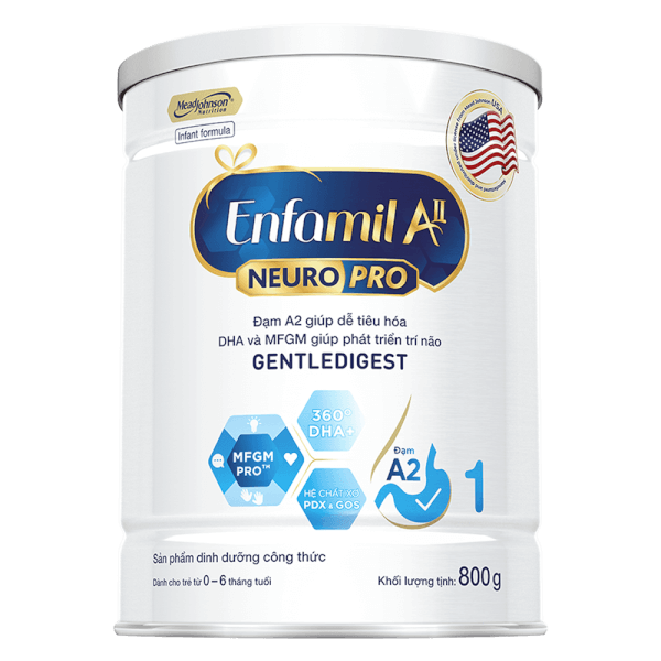 Sữa Enfamil A2 NeuroPro số 1 800g (Infant Formula, 0 - 6 tháng)
