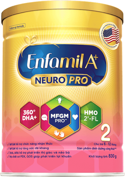 Sữa Enfamil A+ số 2 830g (6-12 tháng) 2Flex