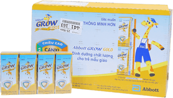 Thùng sữa Abbott Grow Gold hương vani 110ml (Lốc 4 hộp)
