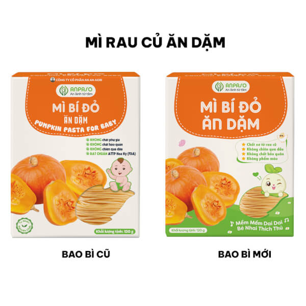 Combo 2 Mì bí đỏ ăn dặm cho bé Anpaso 120g