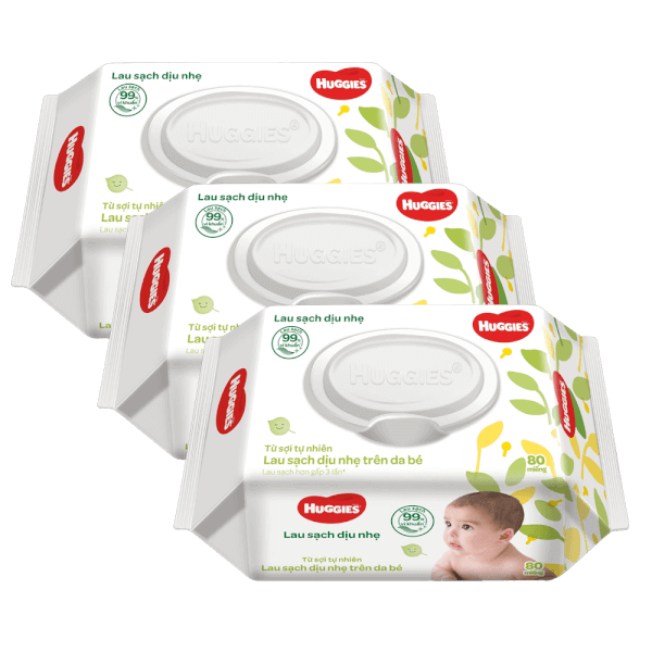 Combo 3 Khăn ướt Huggies 80 miếng