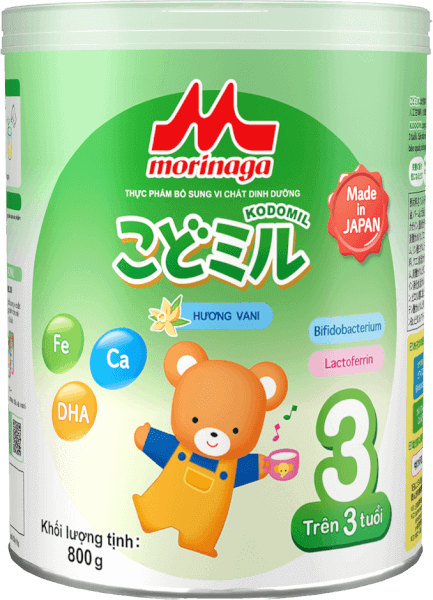 Sữa Morinaga số 3 800g hương vani (Kodomil, trên 3 tuổi)