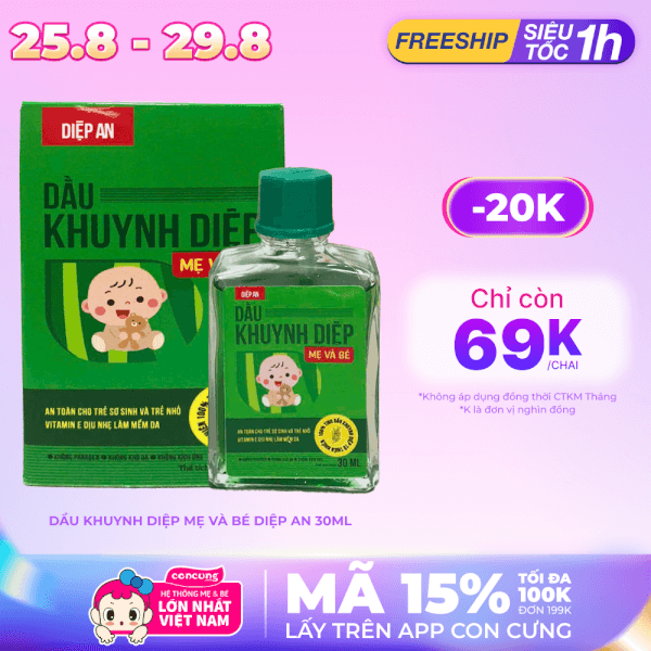 Dầu Khuynh Diệp Mẹ Và Bé Diệp An 30ml