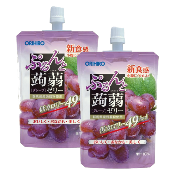 Combo 2 Thạch Orihiro vị nho tím dạng túi đứng 130g