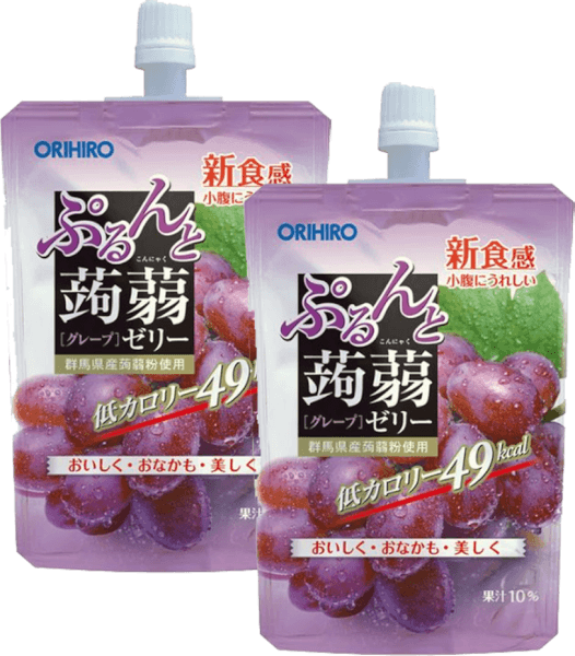 Combo 2 Thạch Orihiro vị nho tím dạng túi đứng 130g