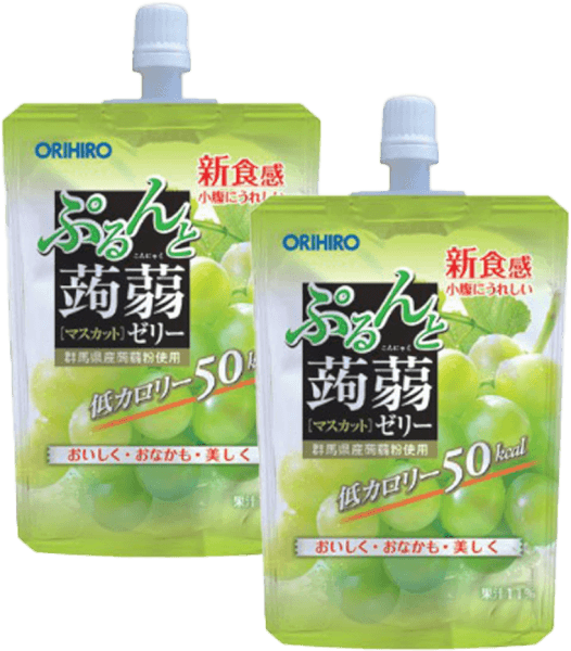 Combo 2 Thạch Orihiro vị nho xanh dạng túi đứng 130g