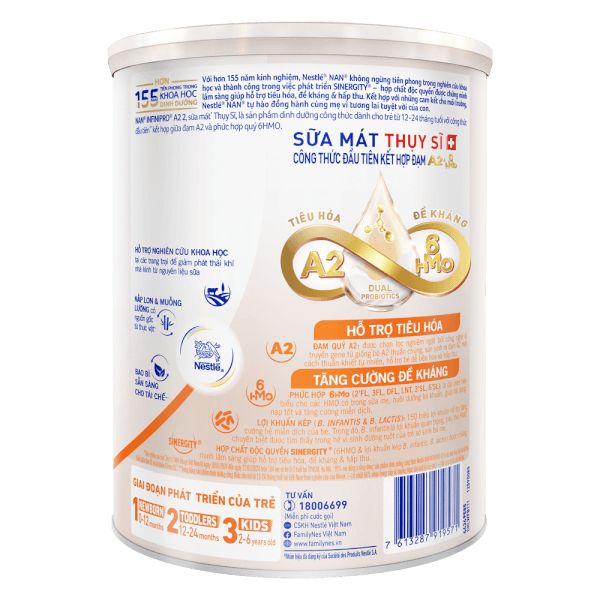 Sữa Nestlé NAN INFINIPRO A2 số 2 800g (6HMO) (1-2 tuổi)