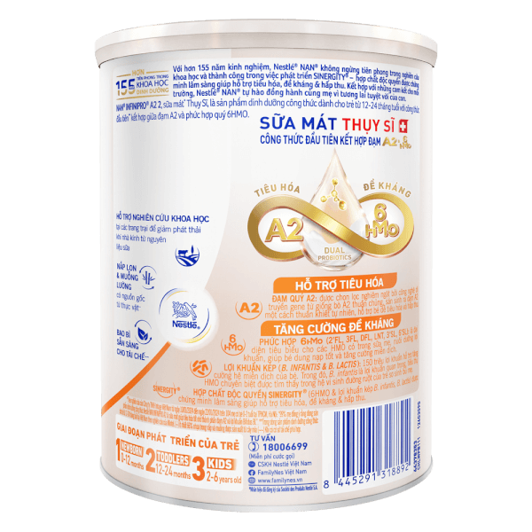 Sữa Nestlé NAN INFINIPRO A2 số 2 400g (6HMO) (1-2 tuổi)
