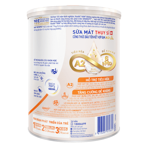 Sữa Nestlé NAN INFINIPRO A2 số 3 800g (6HMO) (2-6 tuổi)