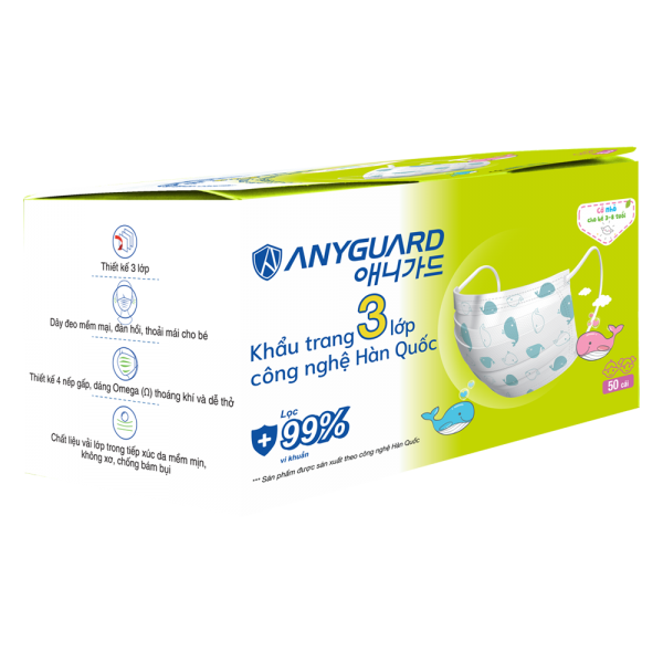 Khẩu trang em bé Anyguard (50 cái/hộp)